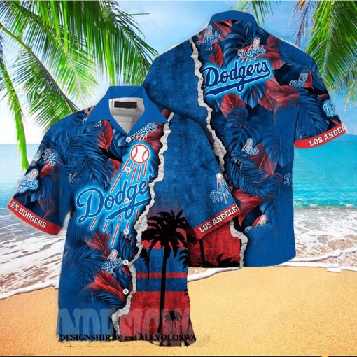 Los Angeles Dodgers MLB Flower Classic All Over Printed Hawaiian Shirt