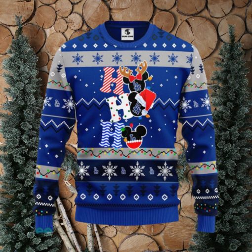 Los Angeles Dodgers MLB Team HoHoHo Mickey Funny Xmas Christmas Gift Men And Women Ugly Christmas Sweater