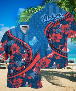 Los Angeles Dodgers MLB Us Flag Hawaiian Shirt Custom Summer Aloha Shirt