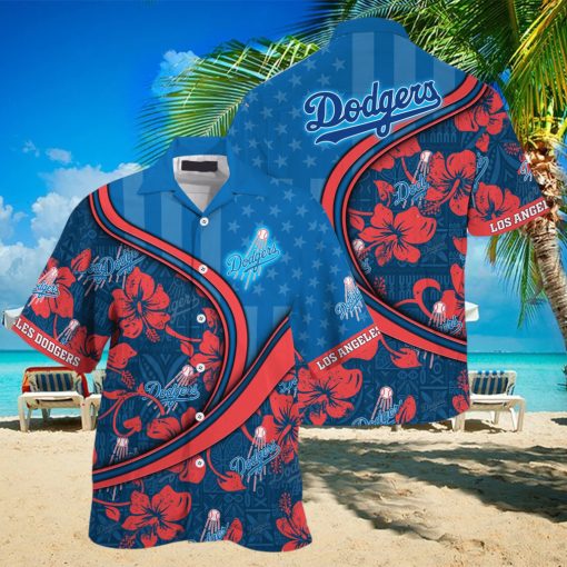 Los Angeles Dodgers MLB Us Flag Hawaiian Shirt Custom Summer Aloha Shirt