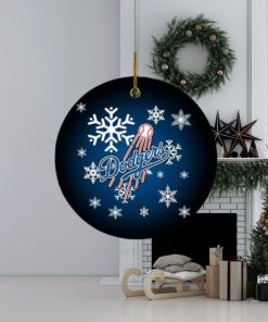 Los Angeles Dodgers MLB Xmas Gifts Merry Christmas Circle Ornament