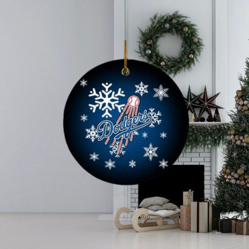 Los Angeles Dodgers MLB Xmas Gifts Merry Christmas Circle Ornament