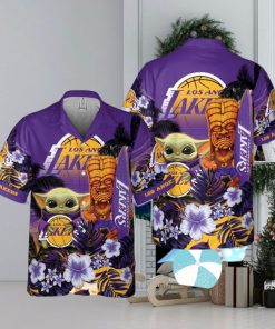 Los Angeles Lakers Baby Yoda National Basketball Association Aop Hawaiian Shirt For Men Women