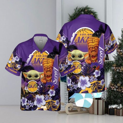 Los Angeles Lakers Baby Yoda National Basketball Association Aop Hawaiian Shirt For Men Women