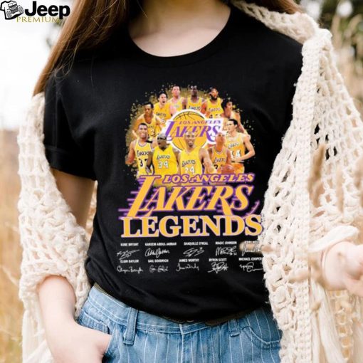 Los Angeles Lakers Legends Teams Kobe Bryant Kareem About Jabbar Shaquille O’neal Signature Shirt