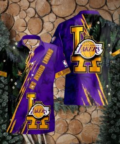 Los Angeles Lakers NBA Champions Floral Pattern 3D Aloha Hawaiian Shirt