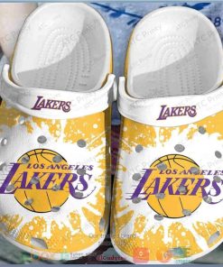 Los Angeles Lakers White Yellow Nba Crocs Clog Shoes