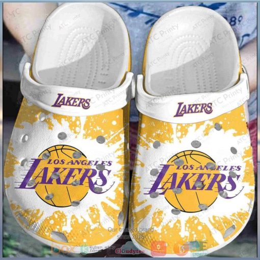 Los Angeles Lakers White Yellow Nba Crocs Clog Shoes