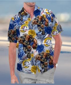 Los Angeles Rams America Flag Tropical Floral Aloha Hawaiian Shirt