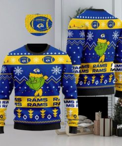 Los Angeles Rams American NFL Football Team Logo Cute Grinch Ugly Christmas Sweater