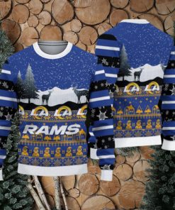 Los Angeles Rams Fans Reindeers Pattern Ugly Christmas Sweater Gift