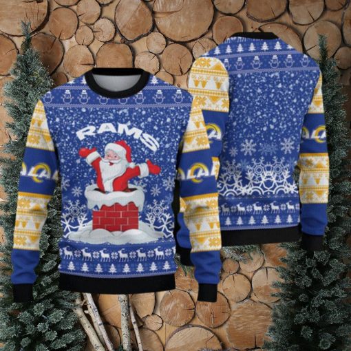 Los Angeles Rams Fans Santa Claus Pattern Ugly Christmas Sweater Gift