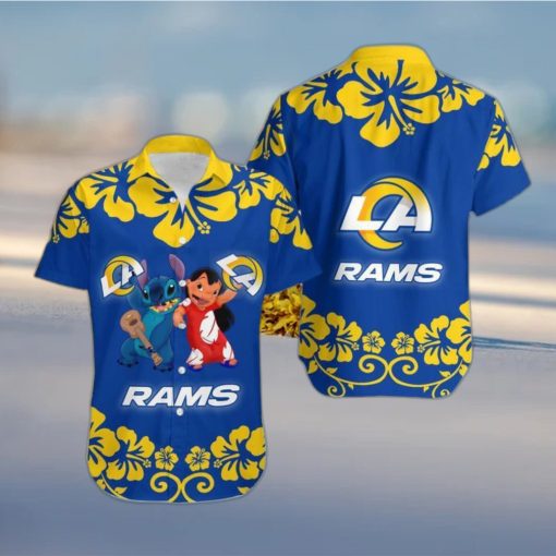 Los Angeles Rams Lilo And Stitch Hawaiian Shirt Holiday Gift For Christmas