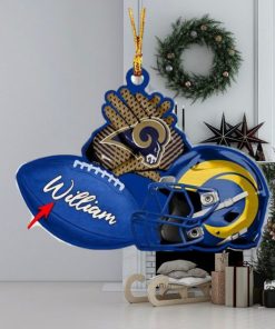 Los Angeles Rams NFL Custom Name Rugby Ball Helmet Custom Shape Christmas Ornament