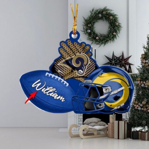 Los Angeles Rams NFL Custom Name Rugby Ball Helmet Custom Shape Christmas Ornament