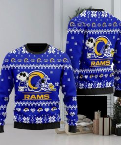 Los Angeles Rams NFL Cute The Snoopy Show Football Helmet Ugly Christmas Sweater