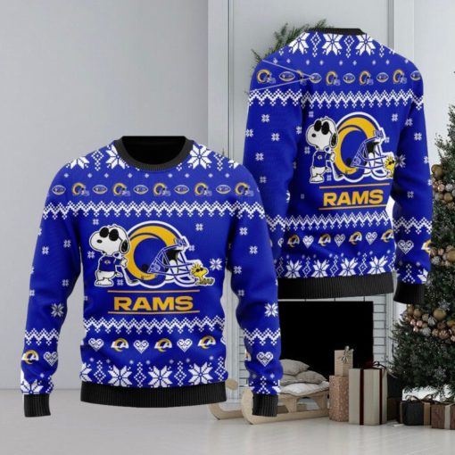 Los Angeles Rams NFL Cute The Snoopy Show Football Helmet Ugly Christmas Sweater