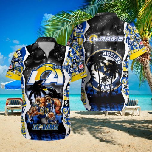 Los Angeles Rams NFL Hawaiian Shirt Custom Name 3D All Over Printed Hawaii Shirt