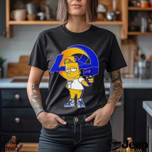 Los Angeles Rams NFL X Bart Simpson cartoon shirt