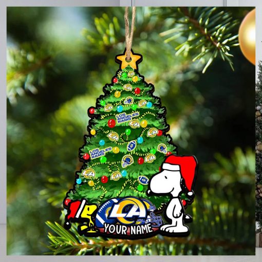 Los Angeles Rams Personalized Your Name Snoopy And Peanut Ornament Christmas Gifts For NFL Fans SP161023147ID03