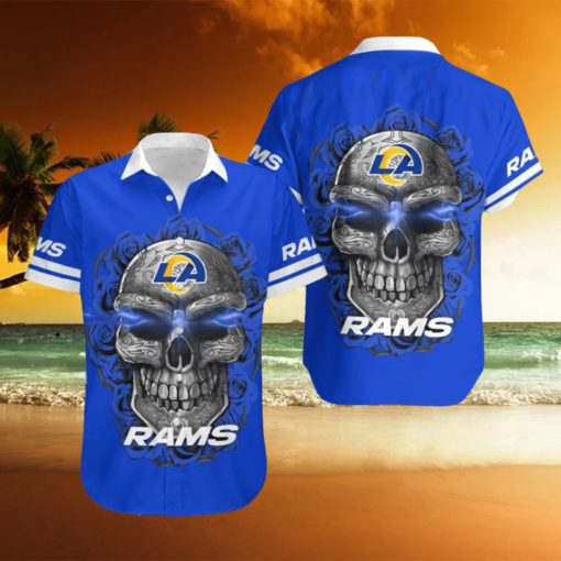 Los Angeles Rams Skull 3D Hawaiian Shirt Summer Collection