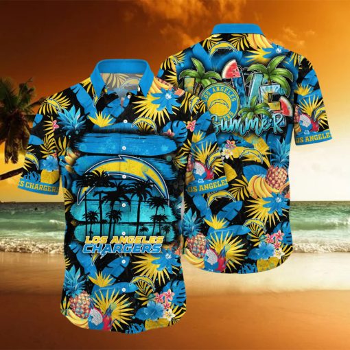 Los_Angeles_Chargers_NFL_Hawaiian_Shirt_Sun Soakedtime_Aloha_Shirt