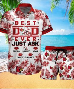 Louisville Cardinals Best Dad Custom Name Hawaiian Shirt