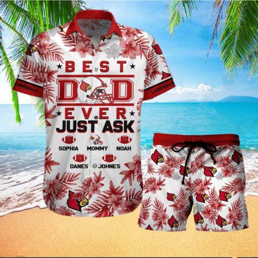 Louisville Cardinals Best Dad Custom Name Hawaiian Shirt