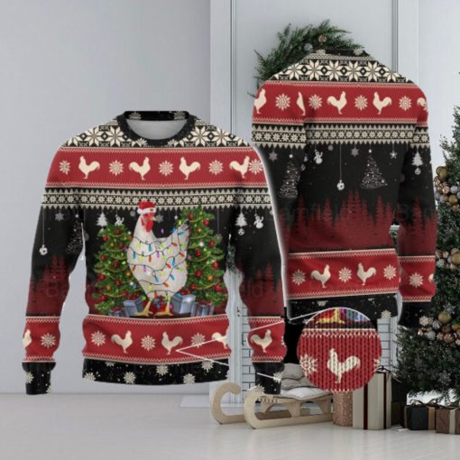 Love Chicken Light Ugly Christmas Sweater Men And Women Christmas Gift Men And Women Sweater