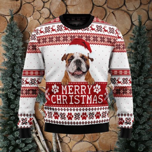 Love Pug Merry Christmas Bulldog Ugly Christmas Sweater