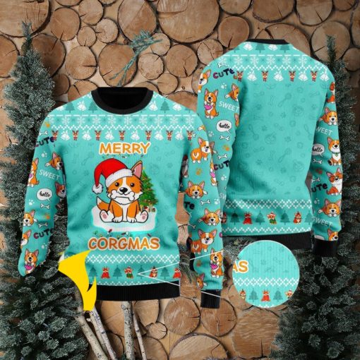 Lovely Dog Merry Corgmas Christmas Ugly Sweater 3D