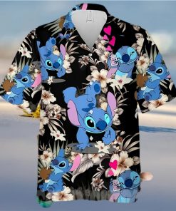 Lovely Stitch Disney Cartoon Graphics Hibiscus All Over Print Hawaiian Shirt