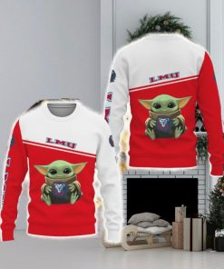Loyola Marymount Lions American Sports Team Baby Yoda Cute Funny 3D Sweater For Men And Women Gift Christmas