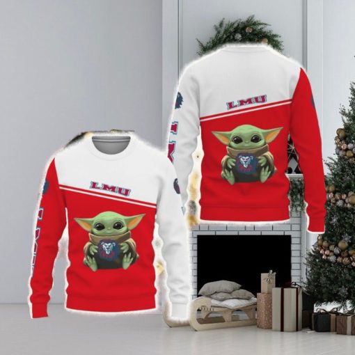 Loyola Marymount Lions American Sports Team Baby Yoda Cute Funny 3D Sweater For Men And Women Gift Christmas