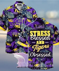 Lsu Tigers Stress Blessed Obsessed Summer Beach Hawaiian Shirt