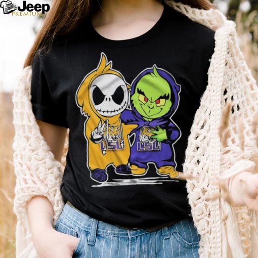 Lsu Tigers With Baby Jack Skellington And Baby Grinch Friends Shirt