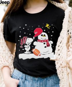 Peanuts Snoopy And Woodstock Snowman Kansas City Chiefs Christmas Shirt