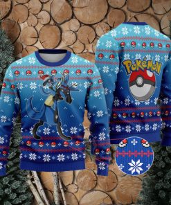 Lucario Lucario Anime Lucario Xmas Pocket Monster Gift Ugly Christmas Sweater For Men And Women