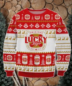 Lucky Lager Ugly Christmas Holiday Sweater