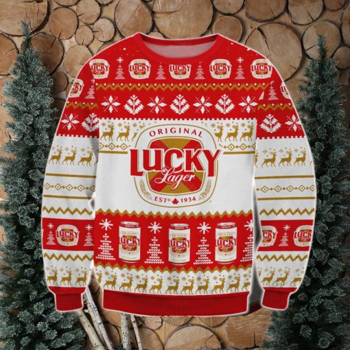 Lucky Lager Ugly Christmas Holiday Sweater