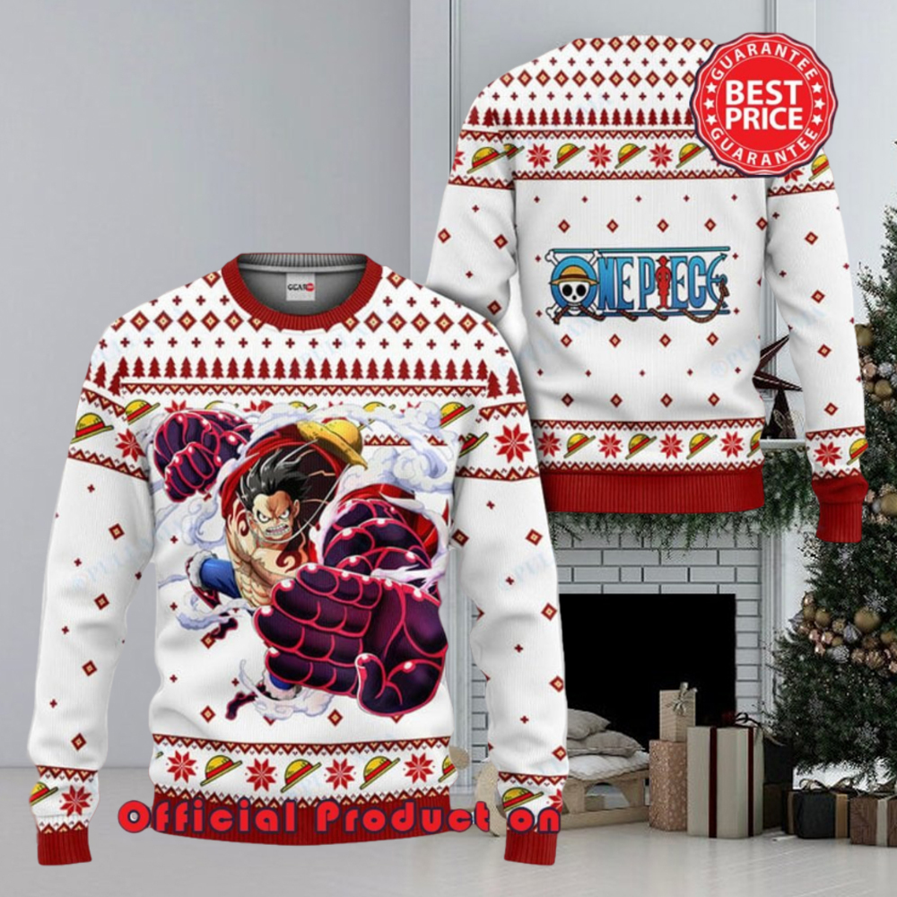 One Piece Luffy Gear 5 Ugly Christmas Sweater Xmas Gift
