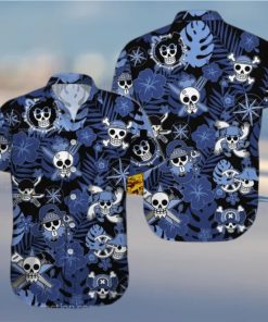 Luffy One Piece Crew Logo Floral Hawaiian Shirt