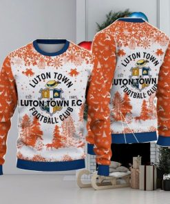 Luton Town FC Big Logo Pine Trees Big Fans Gift Christmas Sweater For Men And Women