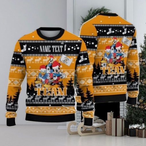 Luton Town FC Disney Team Custom Name Ugly Christmas Sweater