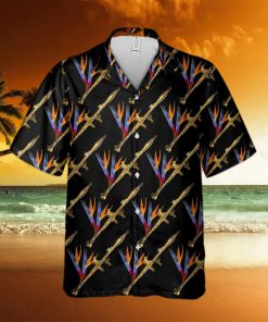 Luxury Golden Shoulder Fired Missile Black Hawaiian Shirt Summer Gift For Men And Women