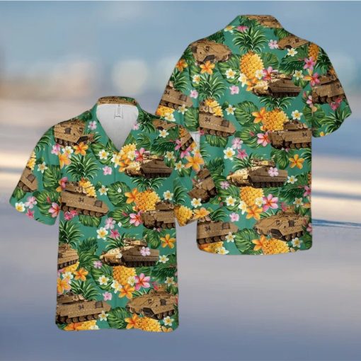 M2 Bradley Tank Us Army Pineapple Tropical Unisex Hawaiian Shirts