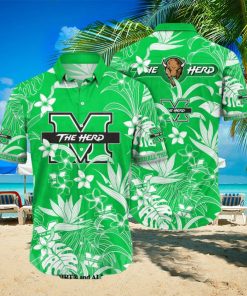 MARSHALL THUNDERING HERD NCAA FLORAL FULL PRINTING 3D HAWAIIAN SHIRT