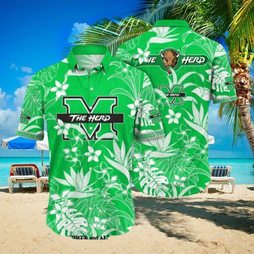 MARSHALL THUNDERING HERD NCAA FLORAL FULL PRINTING 3D HAWAIIAN SHIRT