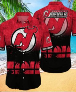 New Jersey Devils NHL Logo Coconut Tropical Hawaiian Shirt Beach Gift For Fans