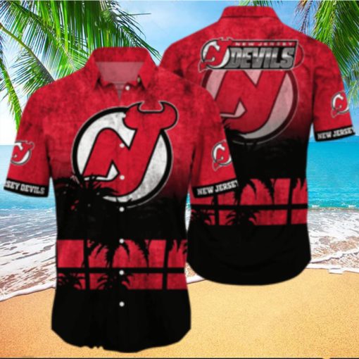 New Jersey Devils NHL Logo Coconut Tropical Hawaiian Shirt Beach Gift For Fans